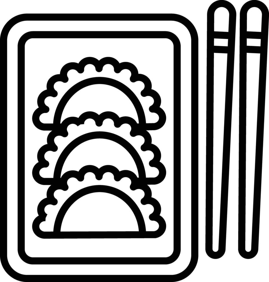 Gyoza outline illustration vector
