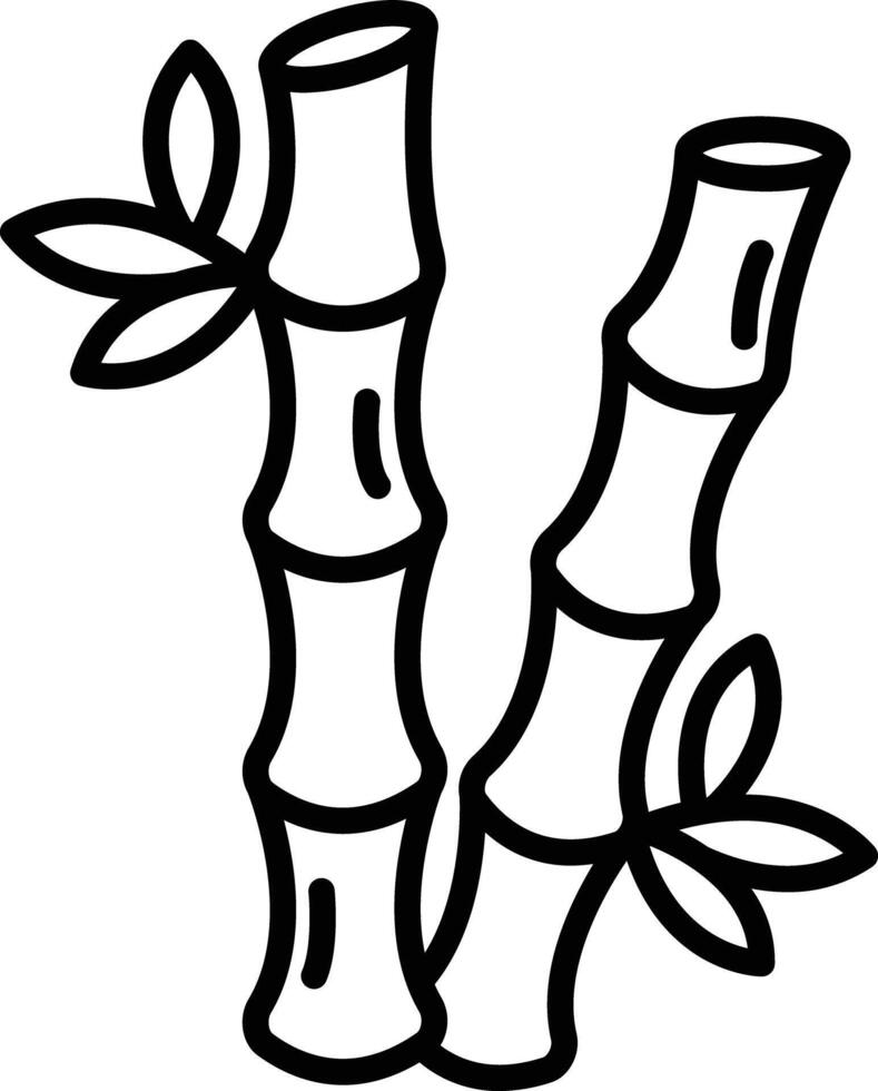 Bamboo outline illustration vector
