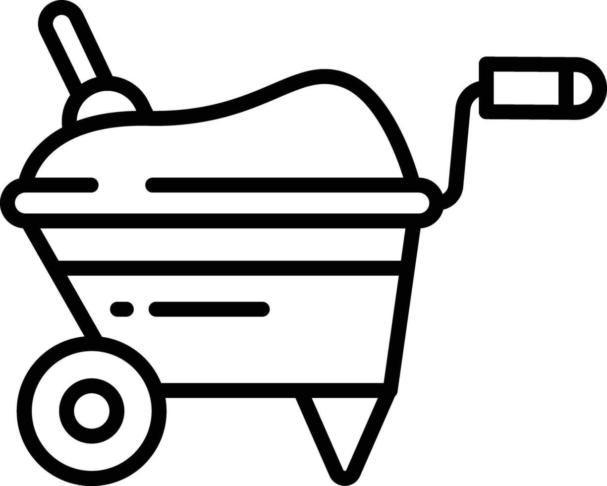 Wheelbarrow outline illustration vector