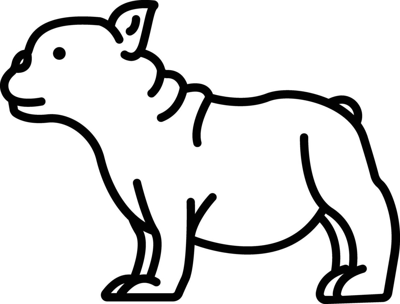 French bulldog outline illustration vector