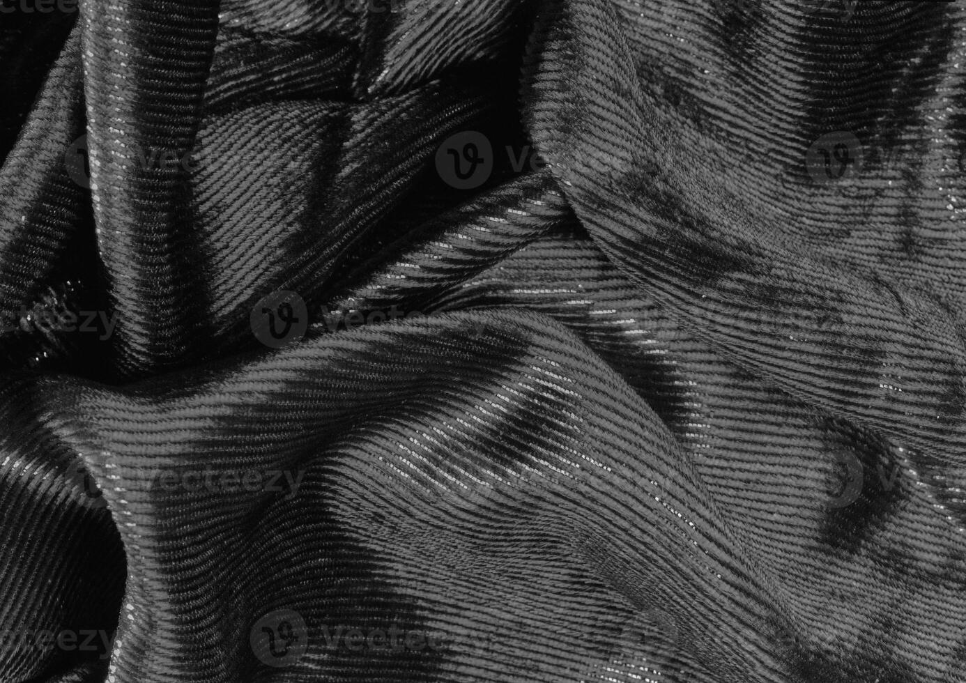 Black and white cloth pattern close view, textile material background photo