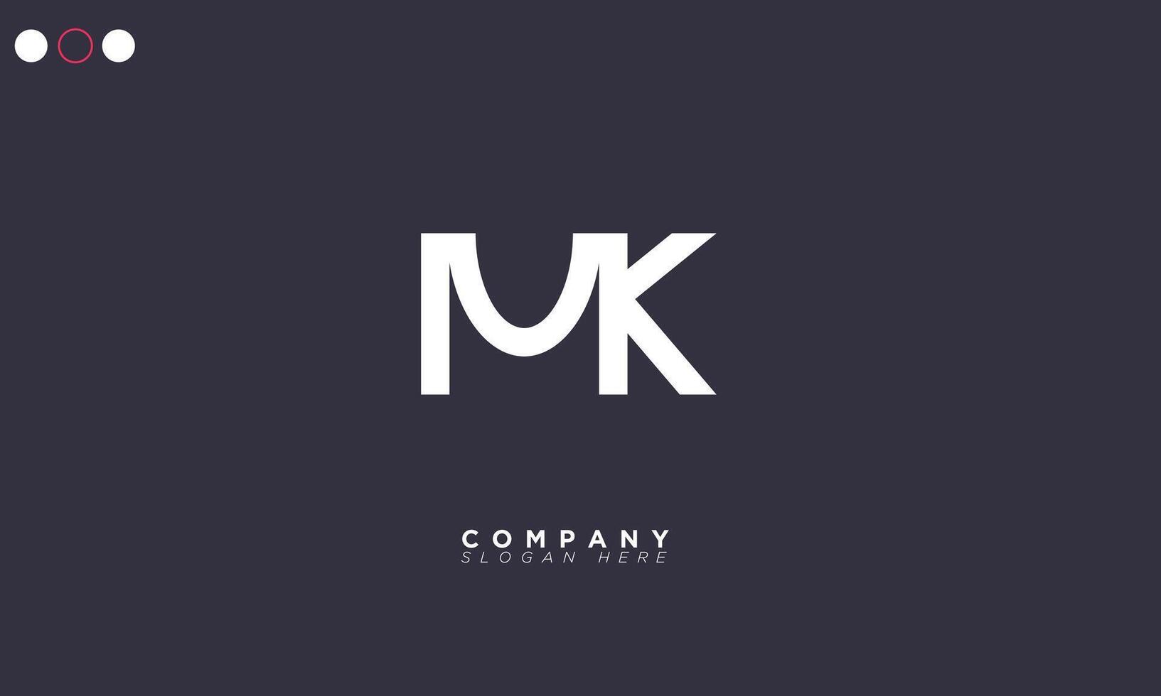 MK Alphabet letters Initials Monogram vector