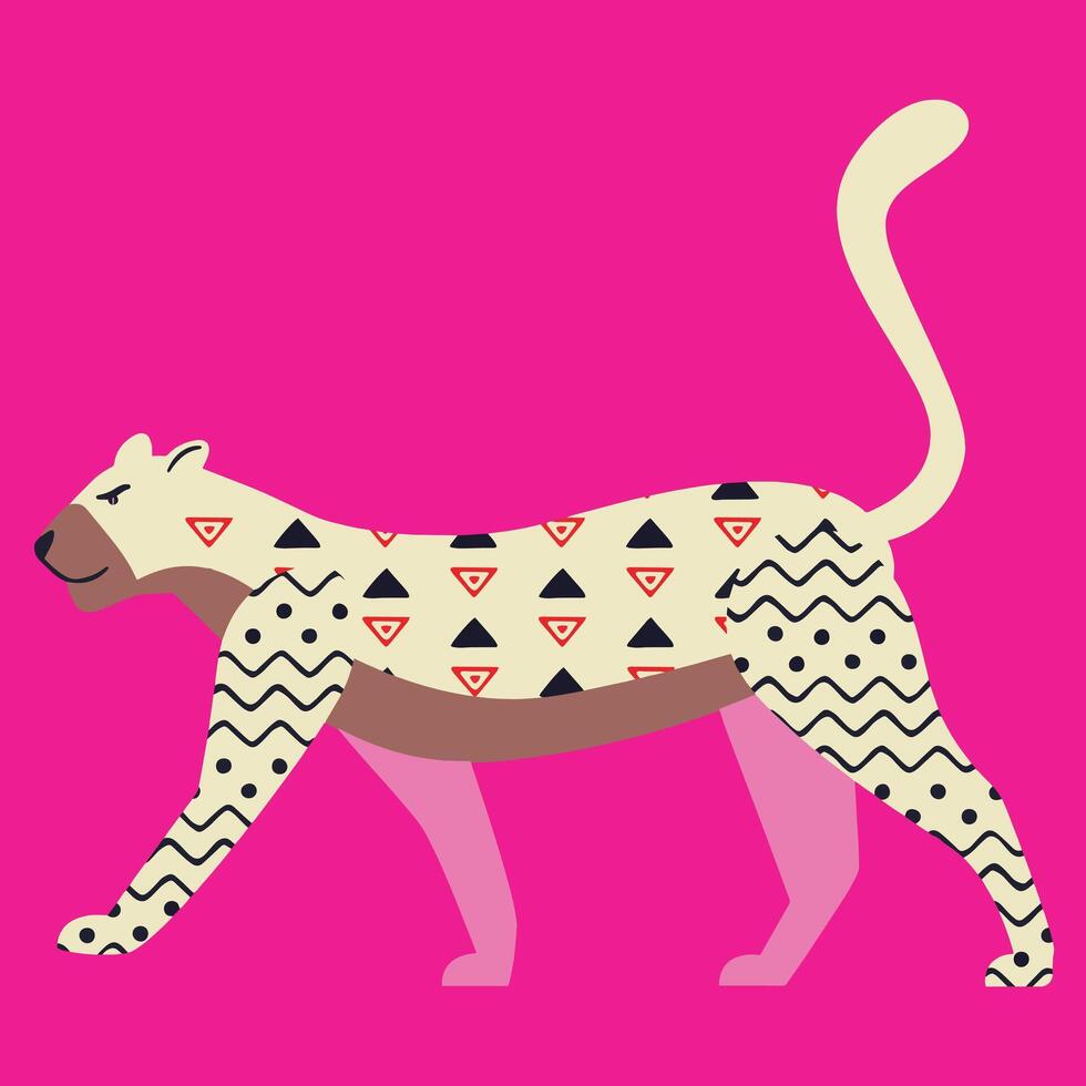 Vibrant Patterned Leopard vector