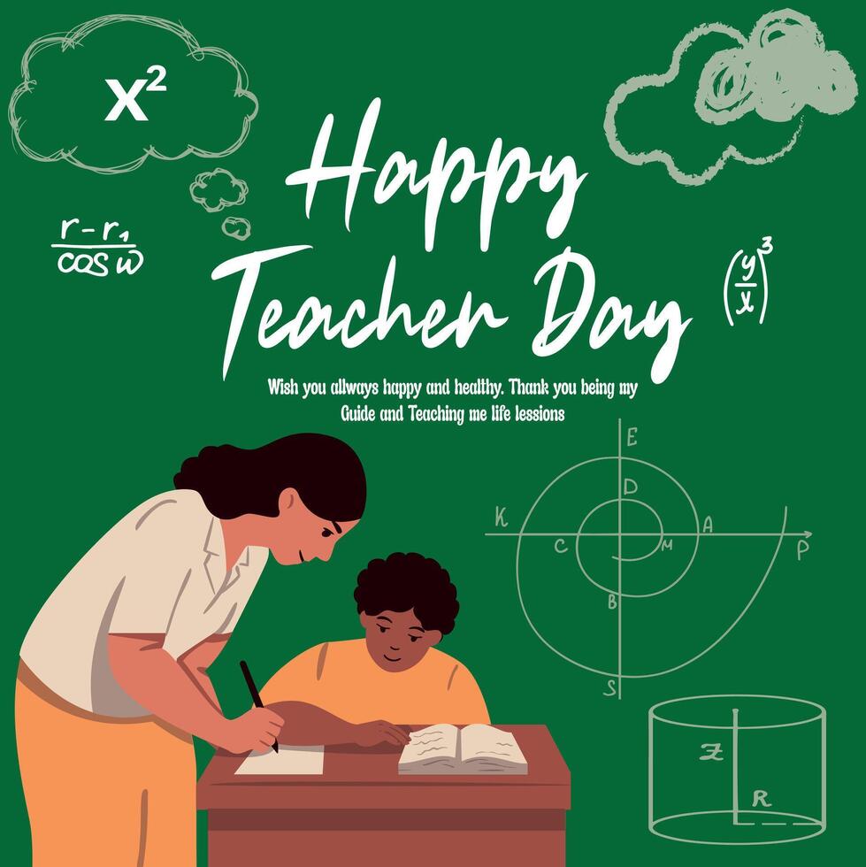 Teachers day School doodles Supplies Sketchy on chalkboard Hand Drawn Illustration vector