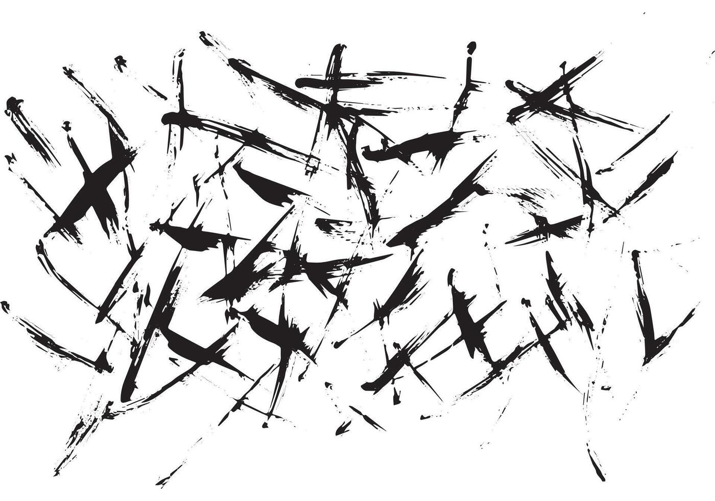 grunge antecedentes textura caótico cepillo golpes con negro tinta vector