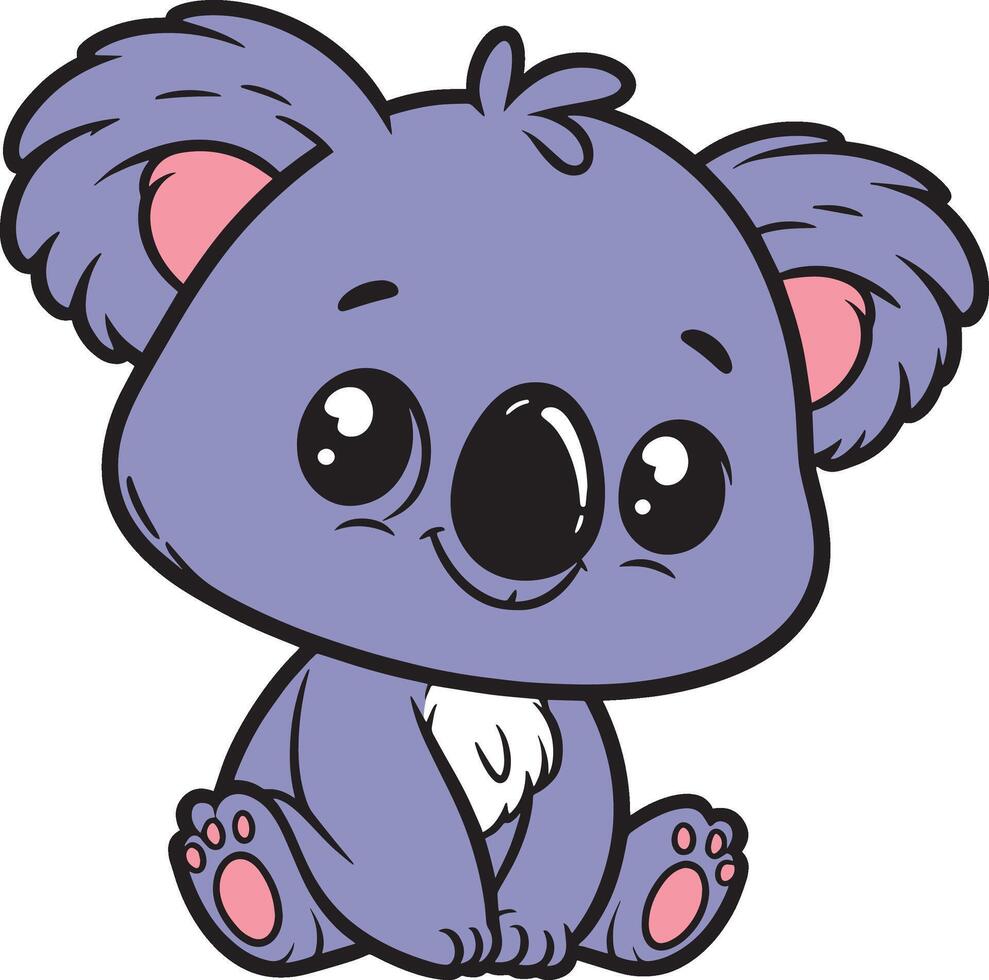 koala 2D cartoon character clipart for children's book vector