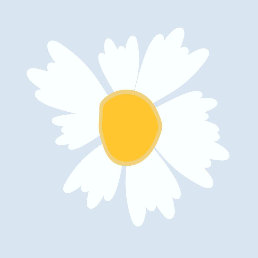 un hermosa margarita flor en azul antecedentes ilustración. linda verano fondo de pantalla ilustrador vector
