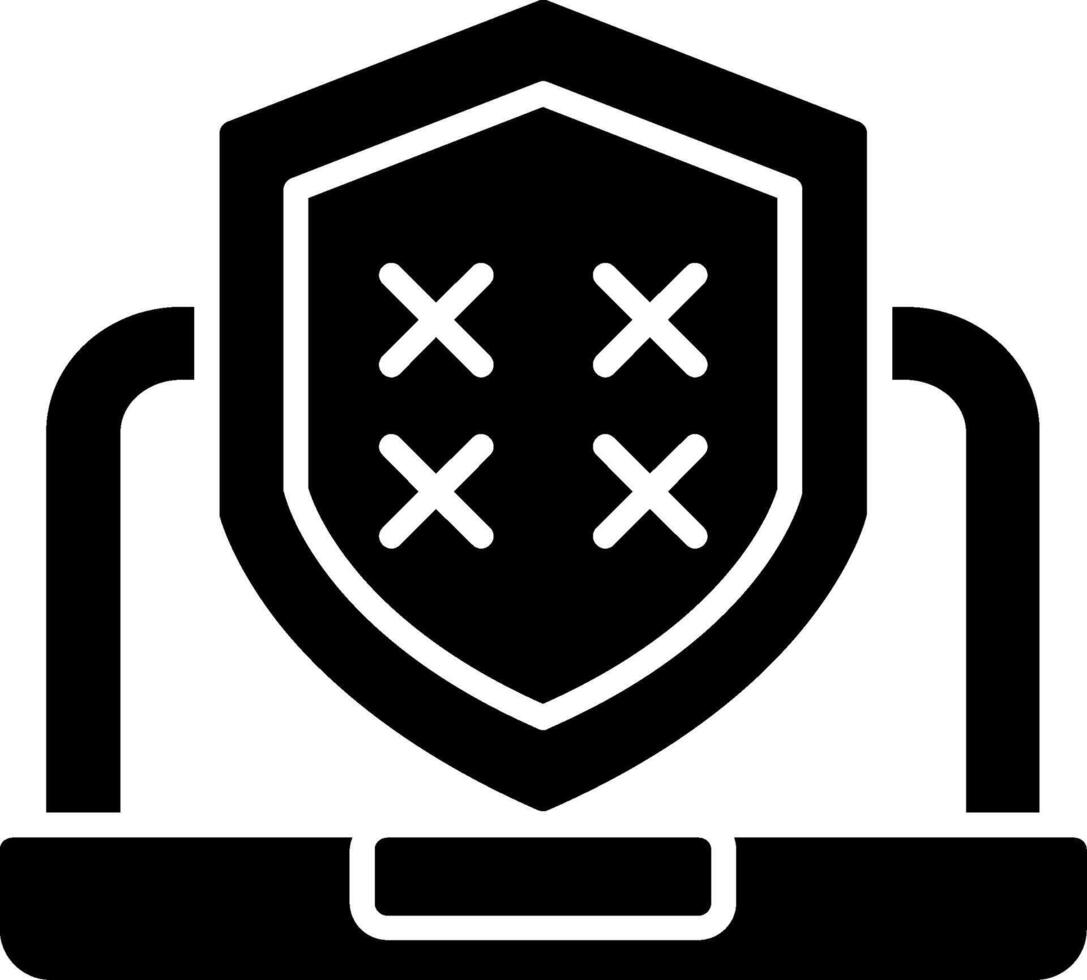 Security Laptop Password Glyph Icon vector