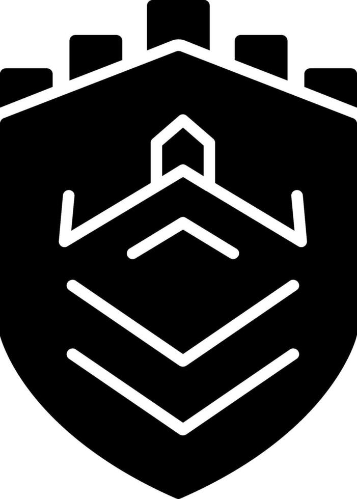 Security Castle Tech Glyph Icon vector