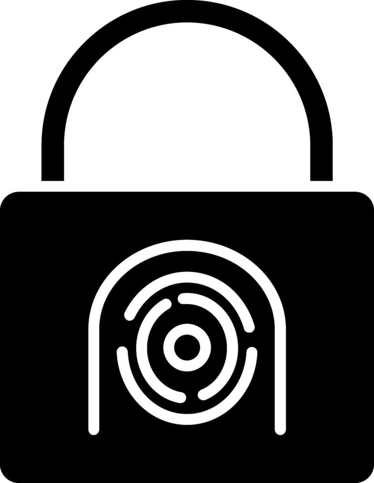 Security Basket Fingerprint Glyph Icon vector