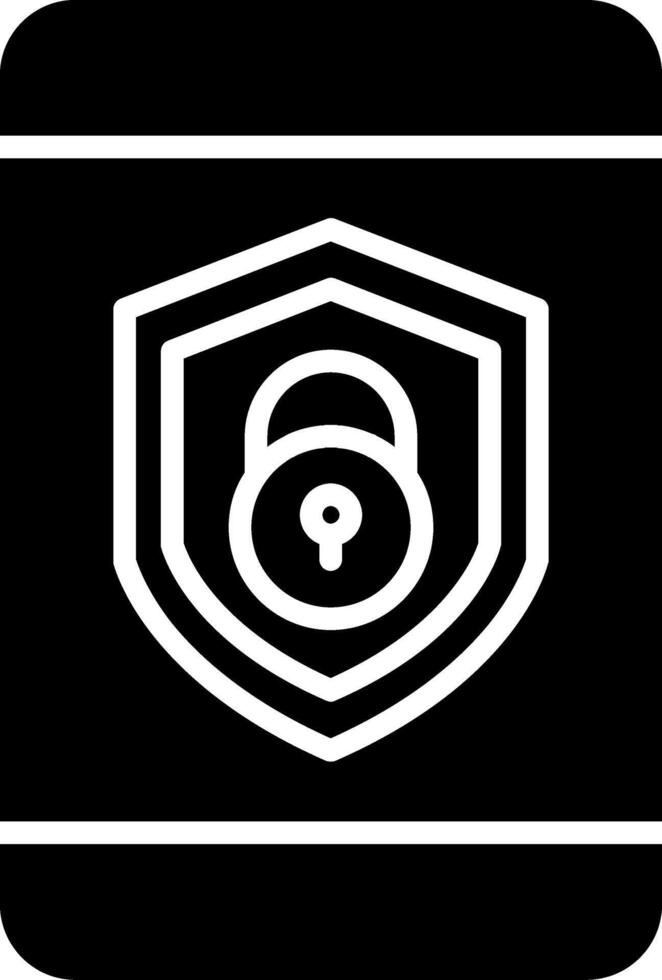 Security mobile Lock Glyph Icon vector