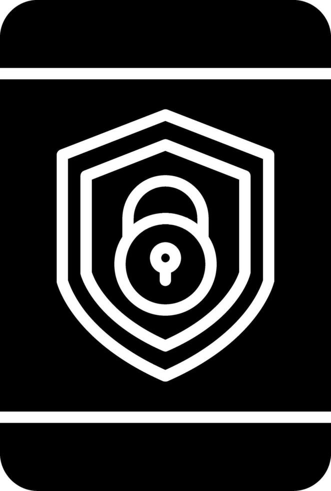 Security mobile Lock Glyph Icon vector