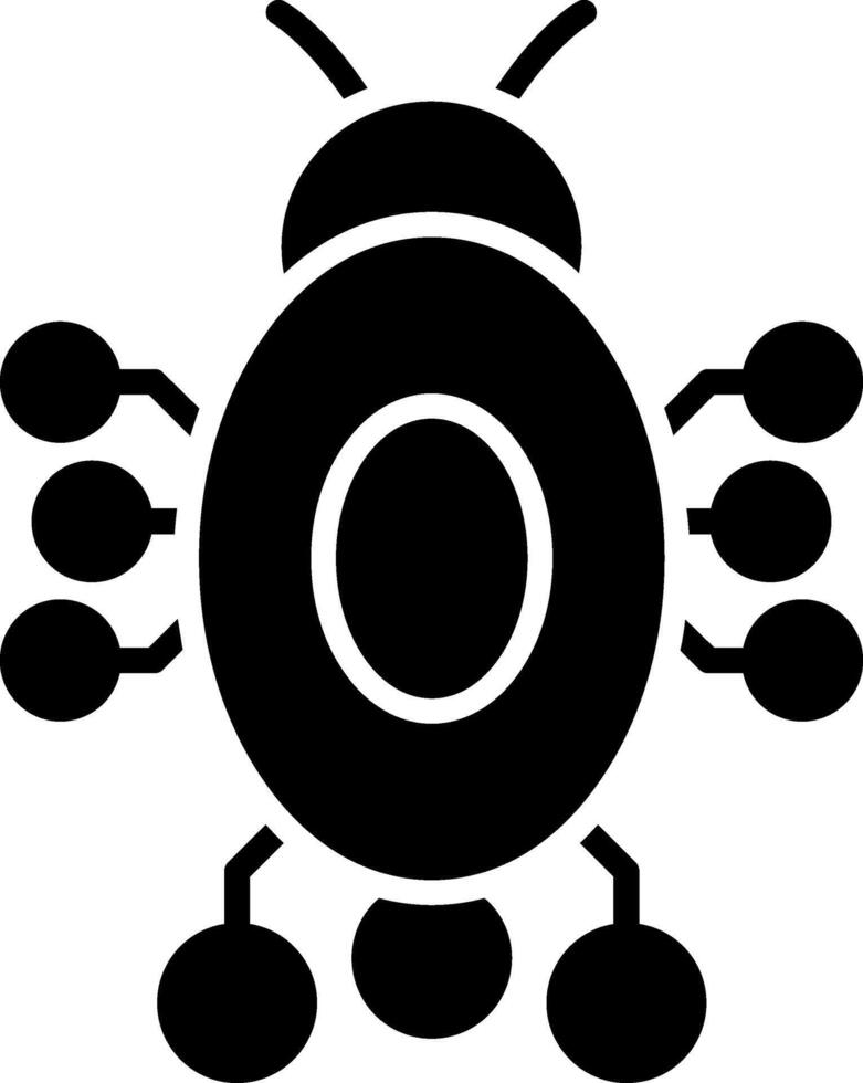 Digital Bug Glyph Icon vector