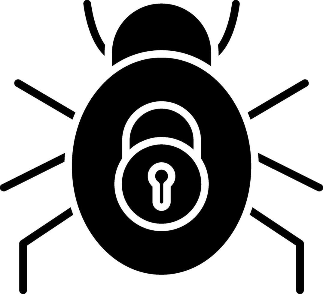 Security Bug Glyph Icon vector