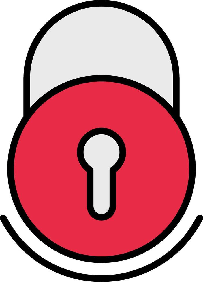 Lock Line Filled Icon vector