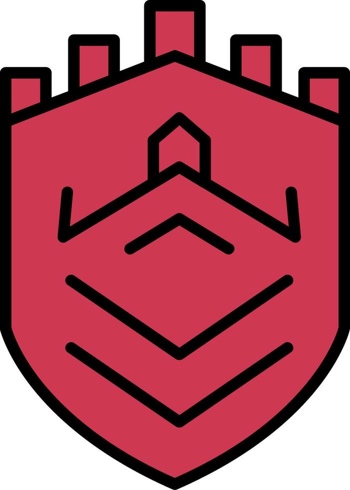 Security Castle Tech Line Filled Icon vector