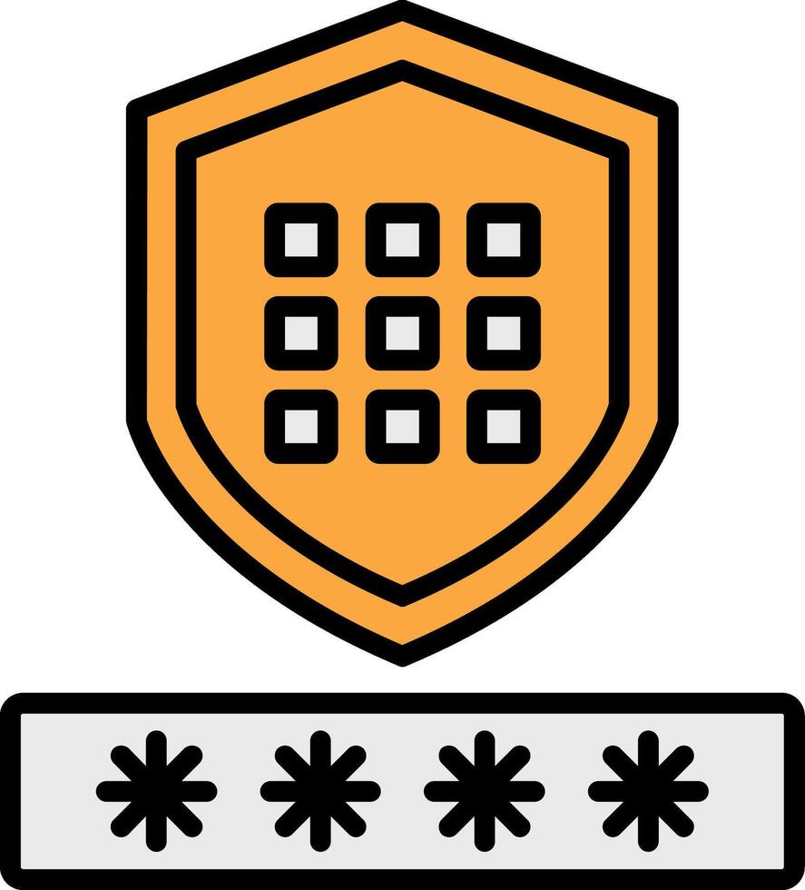 Code Security Line Filled Icon vector