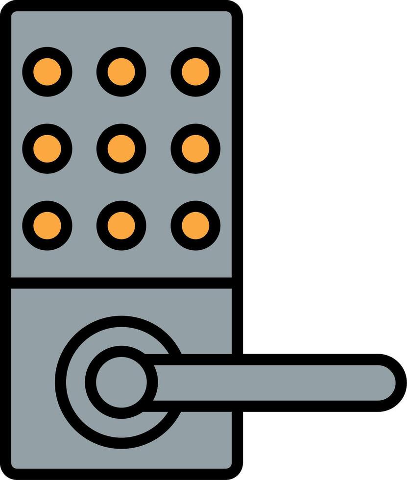 Lock Digital Line Filled Icon vector