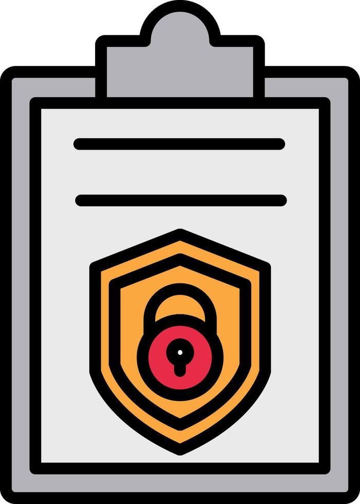 Security Report Line Filled Icon vector