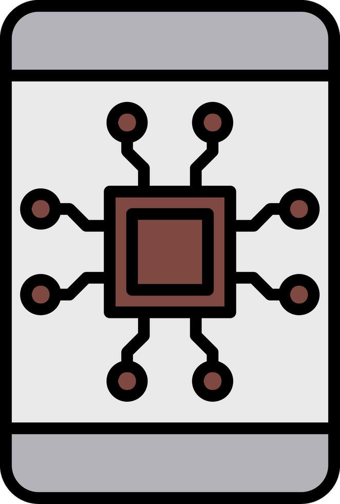 Mobile Technology Line Filled Icon vector