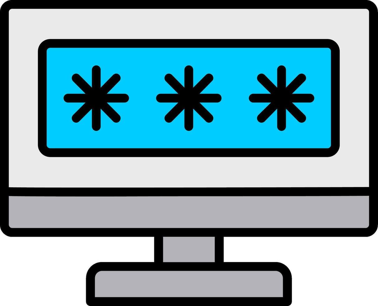 Security Computer Password Line Filled Icon vector