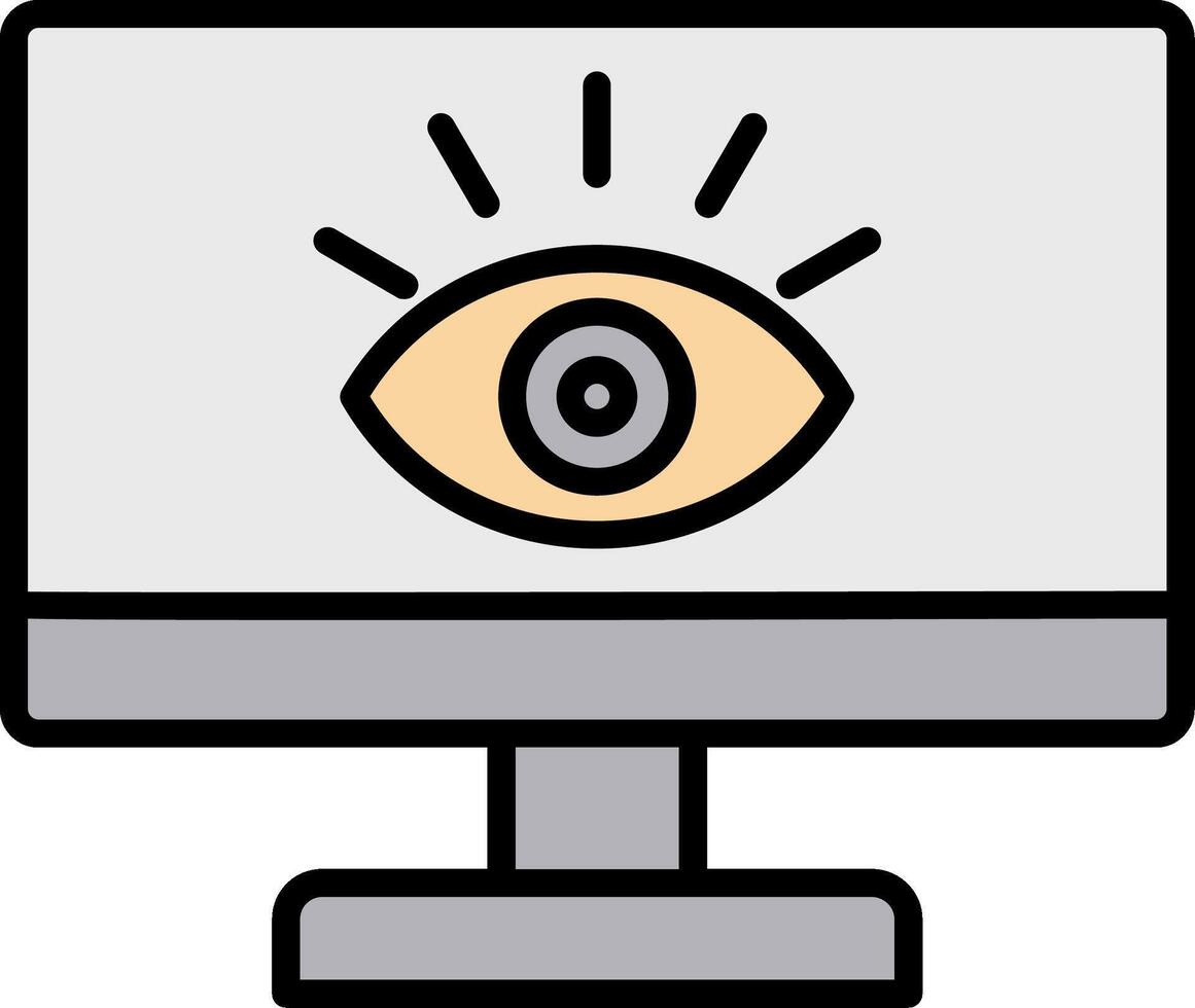 Monitoring Line Filled Icon vector