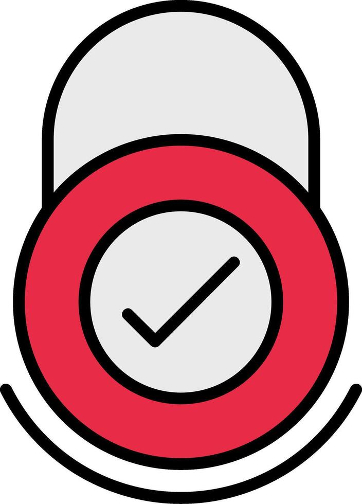 Security Check Line Filled Icon vector