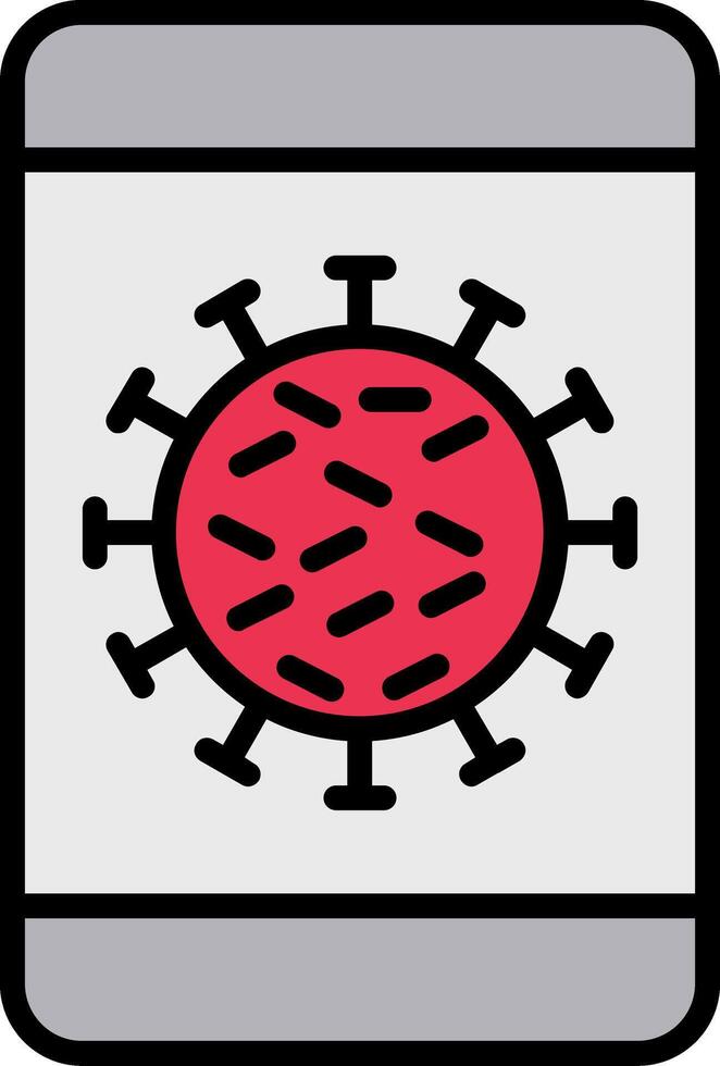 Mobile Infection Line Filled Icon vector