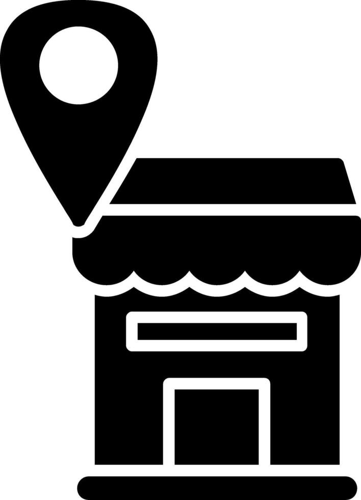 Shop Location Glyph Icon vector