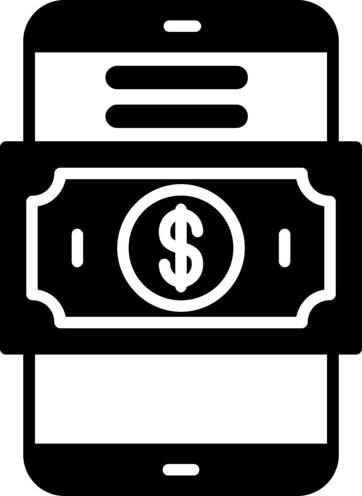 Mobile Payment Glyph Icon vector