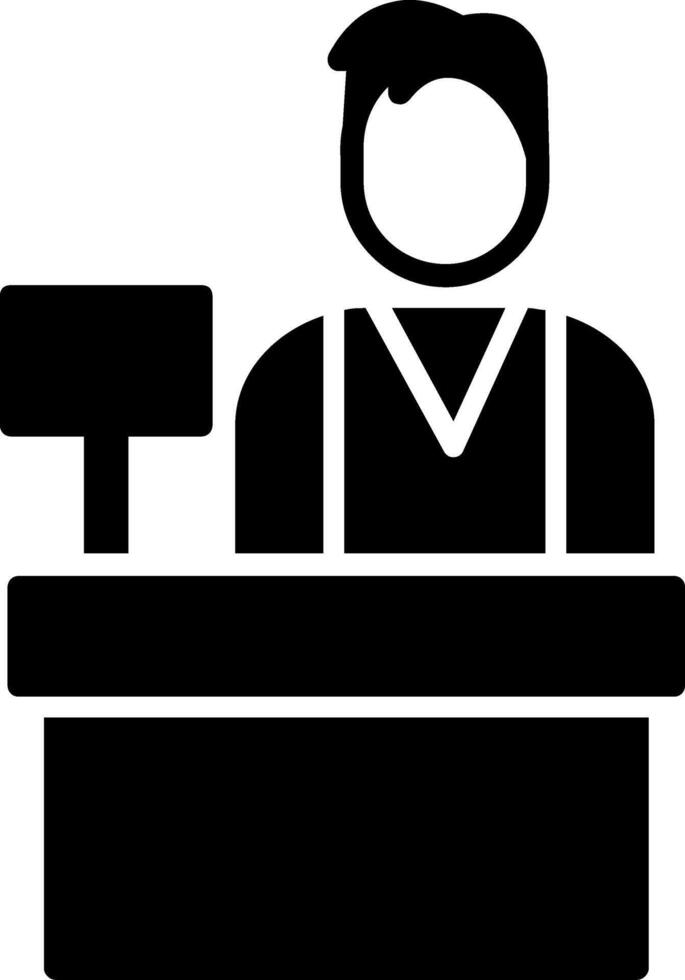 Cashier Glyph Icon vector