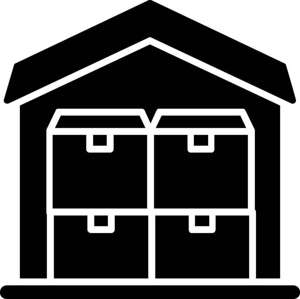 Commercial Warehouse Glyph Icon vector