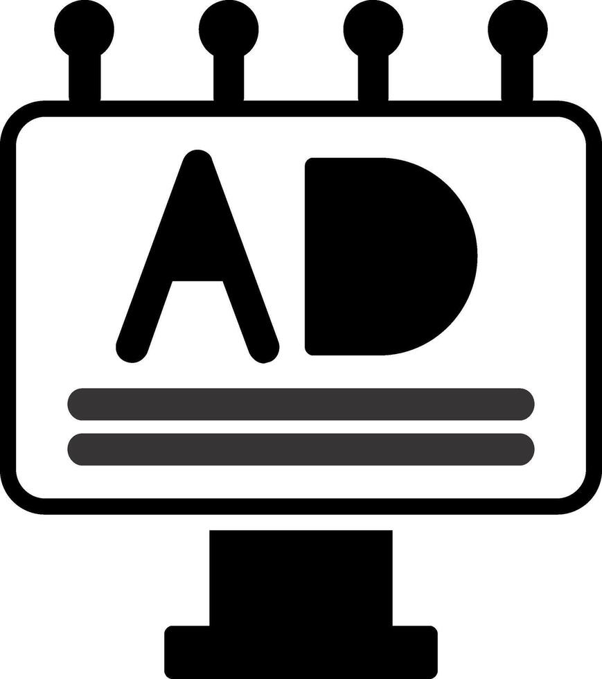 Banner Ads Glyph Icon vector