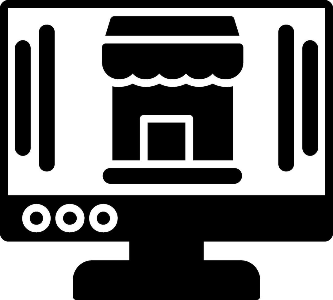 Online Shop Glyph Icon vector