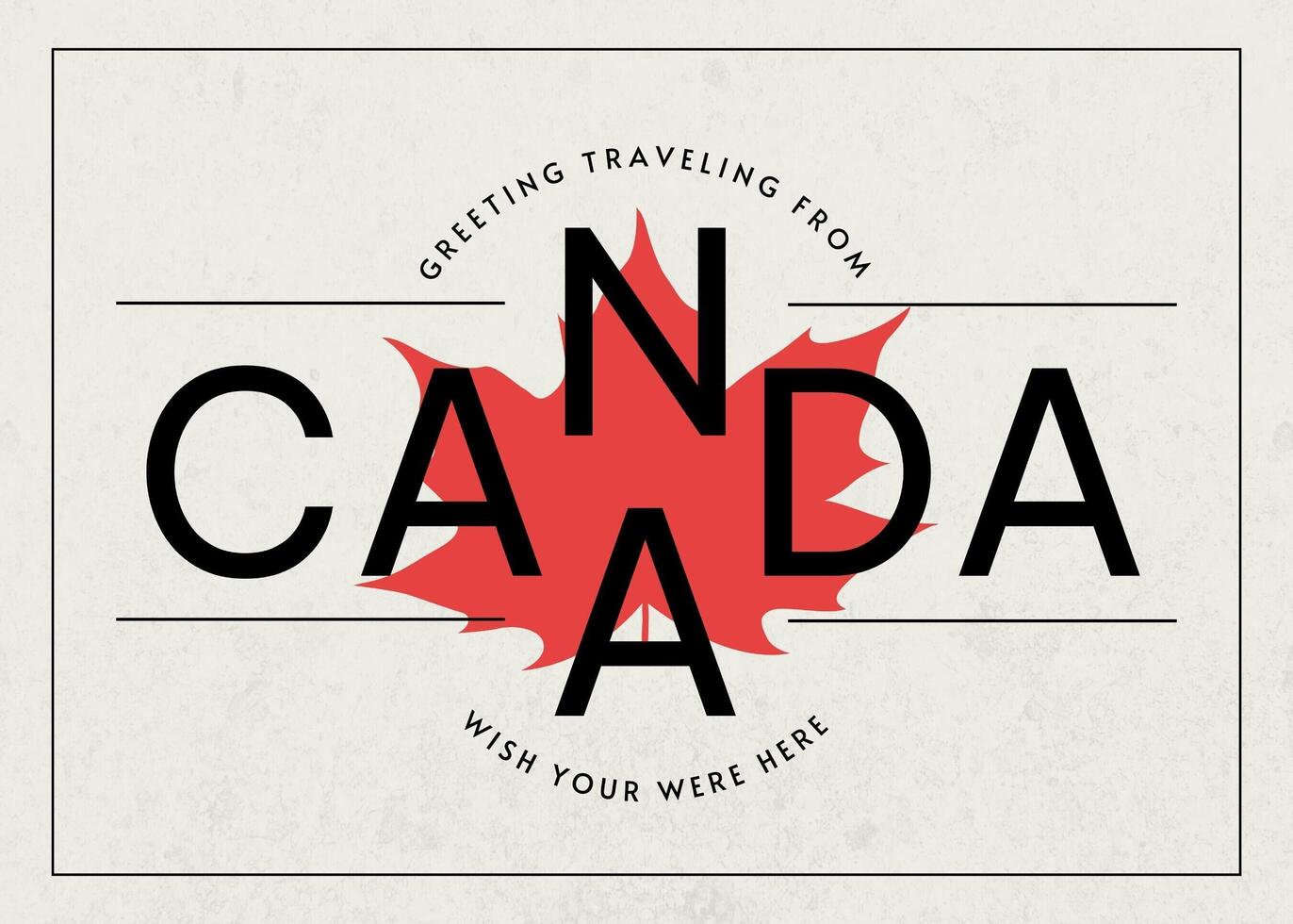 Greeting Traveling from Canada Postcard template