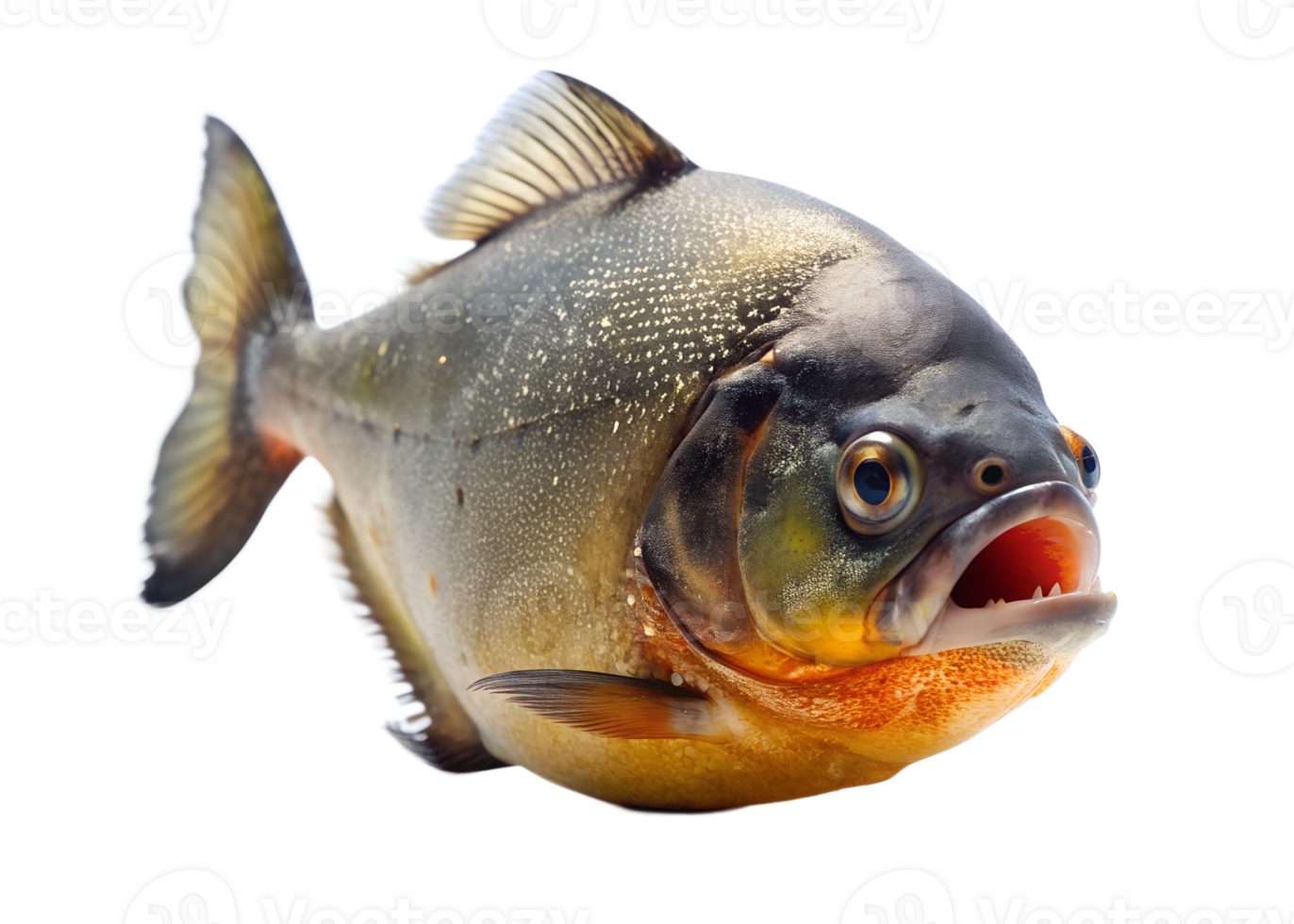 , Piranha swiming isolated on transparent background png