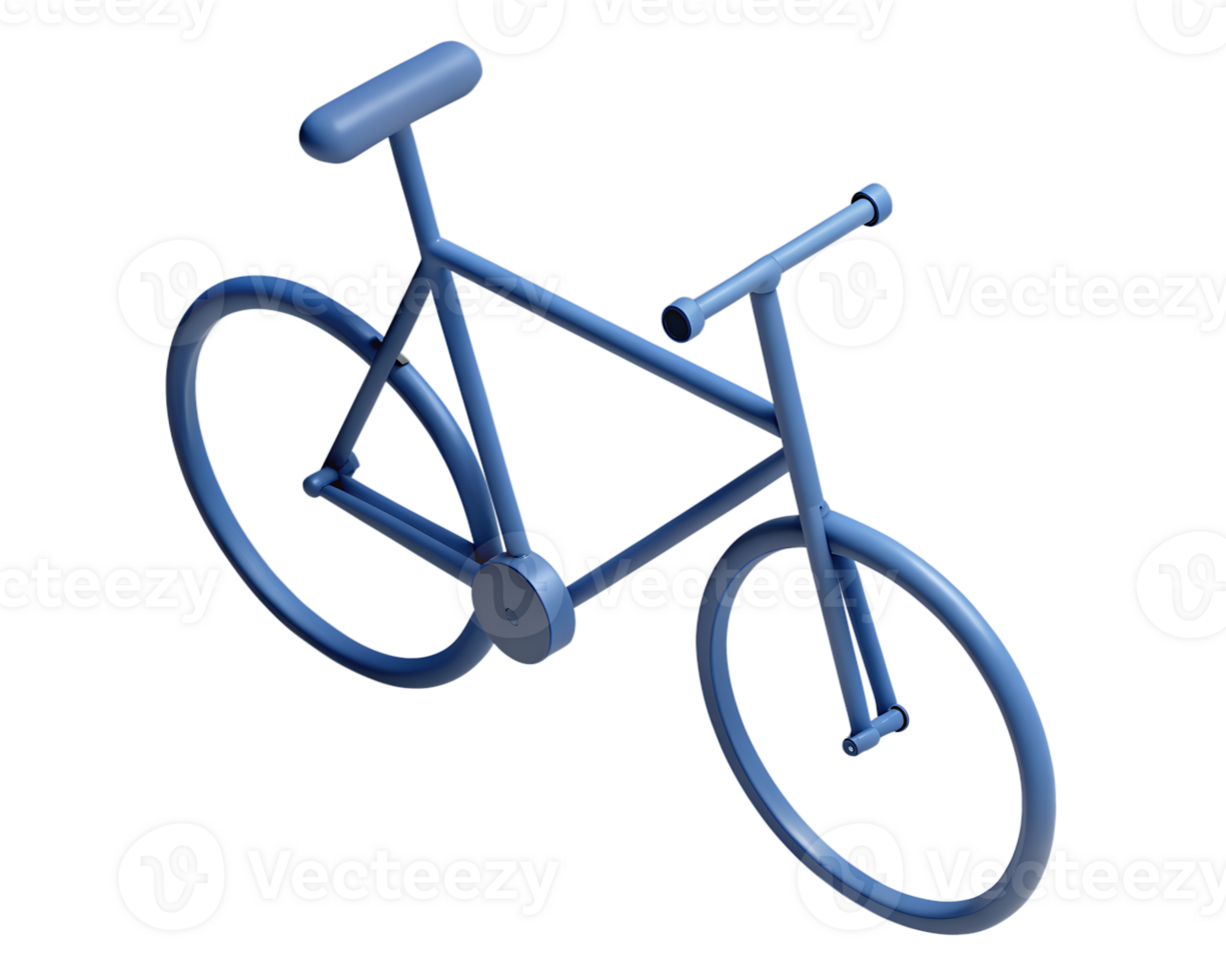 , isomatric bicycle 3d render cut out background png