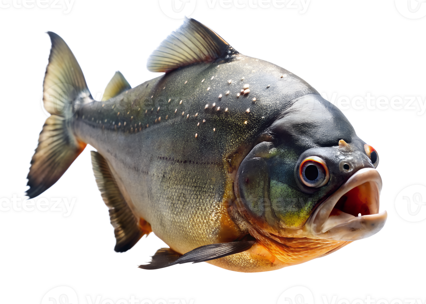 , Piranha swiming isolated on transparent background png