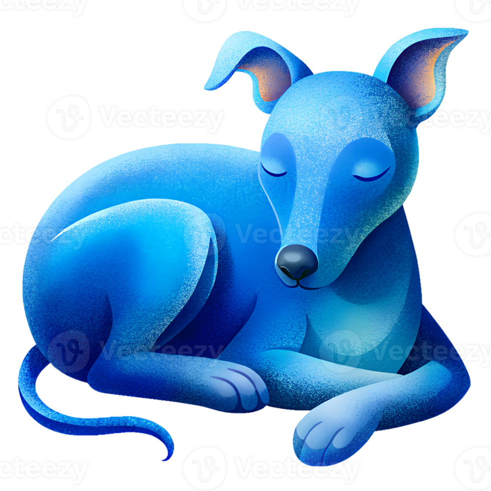 , Cute Blue Lacy, sleeping isolated on transparent background png