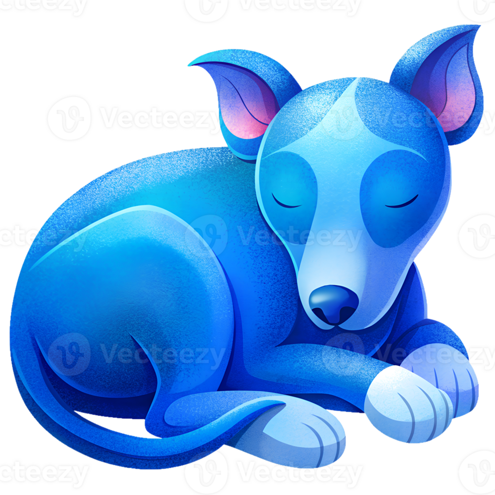 , Cute Blue Lacy, sleeping isolated on transparent background png