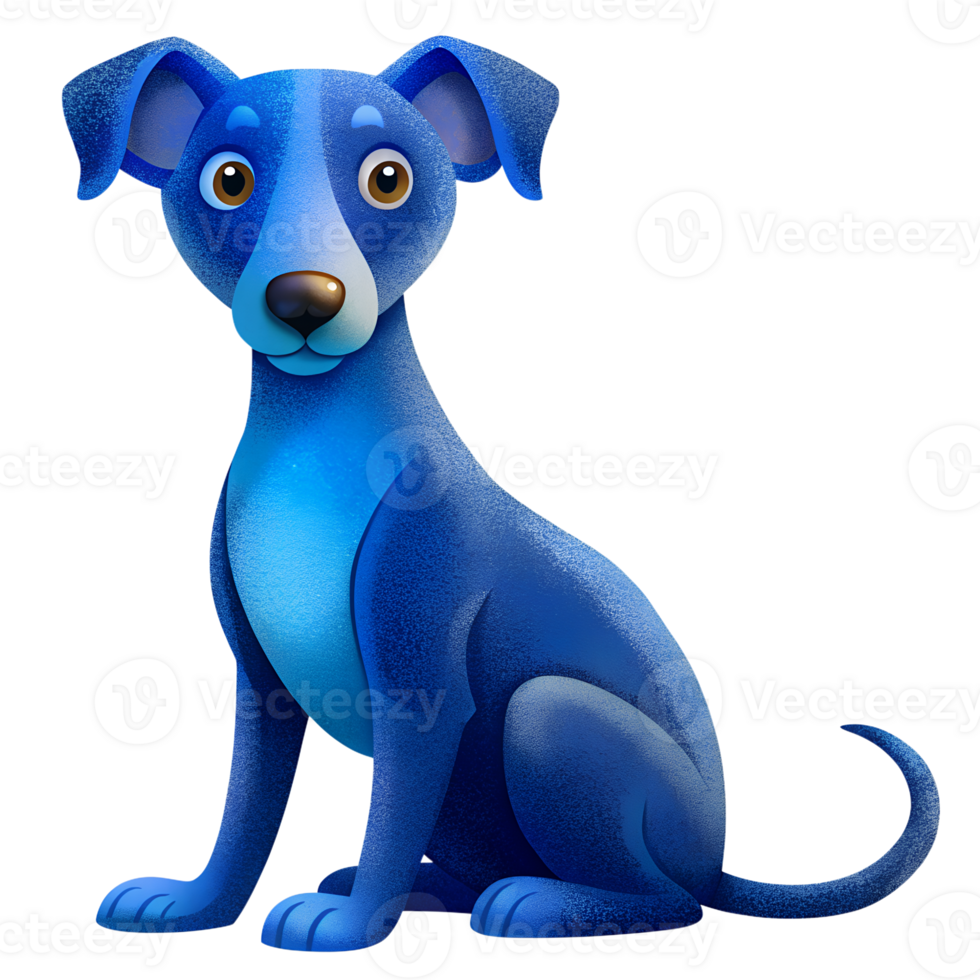 , Cute Blue Lacy, sitting isolated on transparent background png