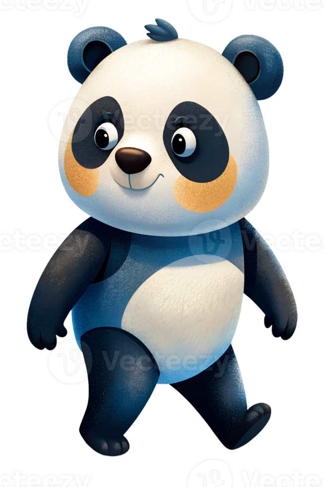 , fofa panda caminhando isolado em transparente fundo png