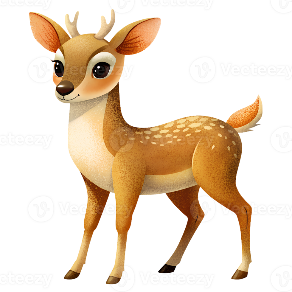 , cute deer isolated on transparent background png