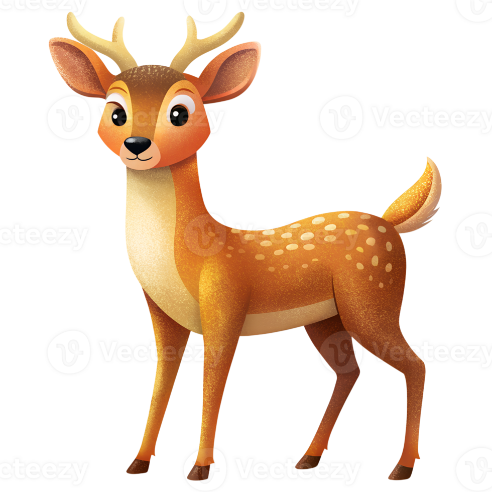 , cute deer isolated on transparent background png