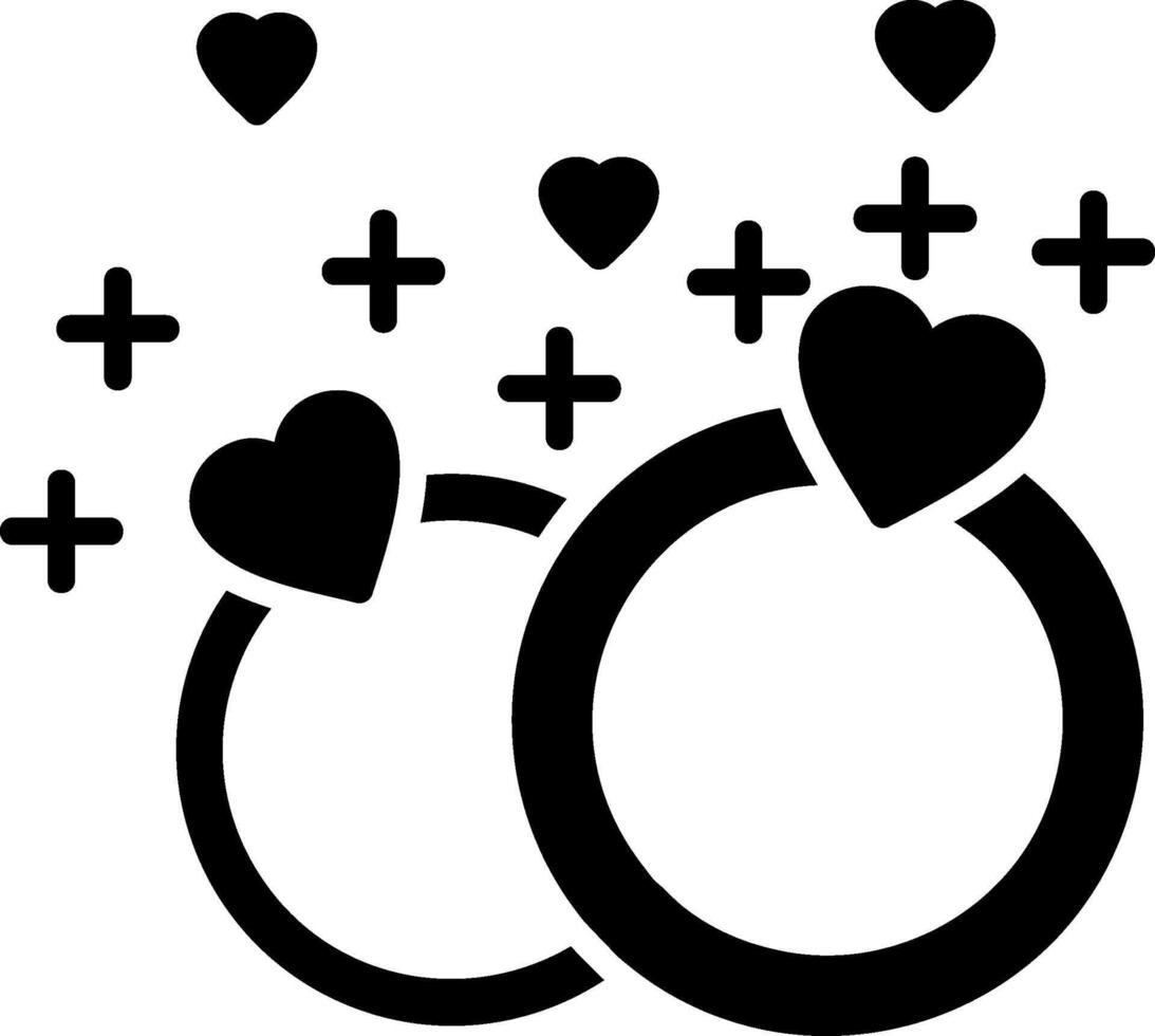 Wedding Rings Glyph Icon vector