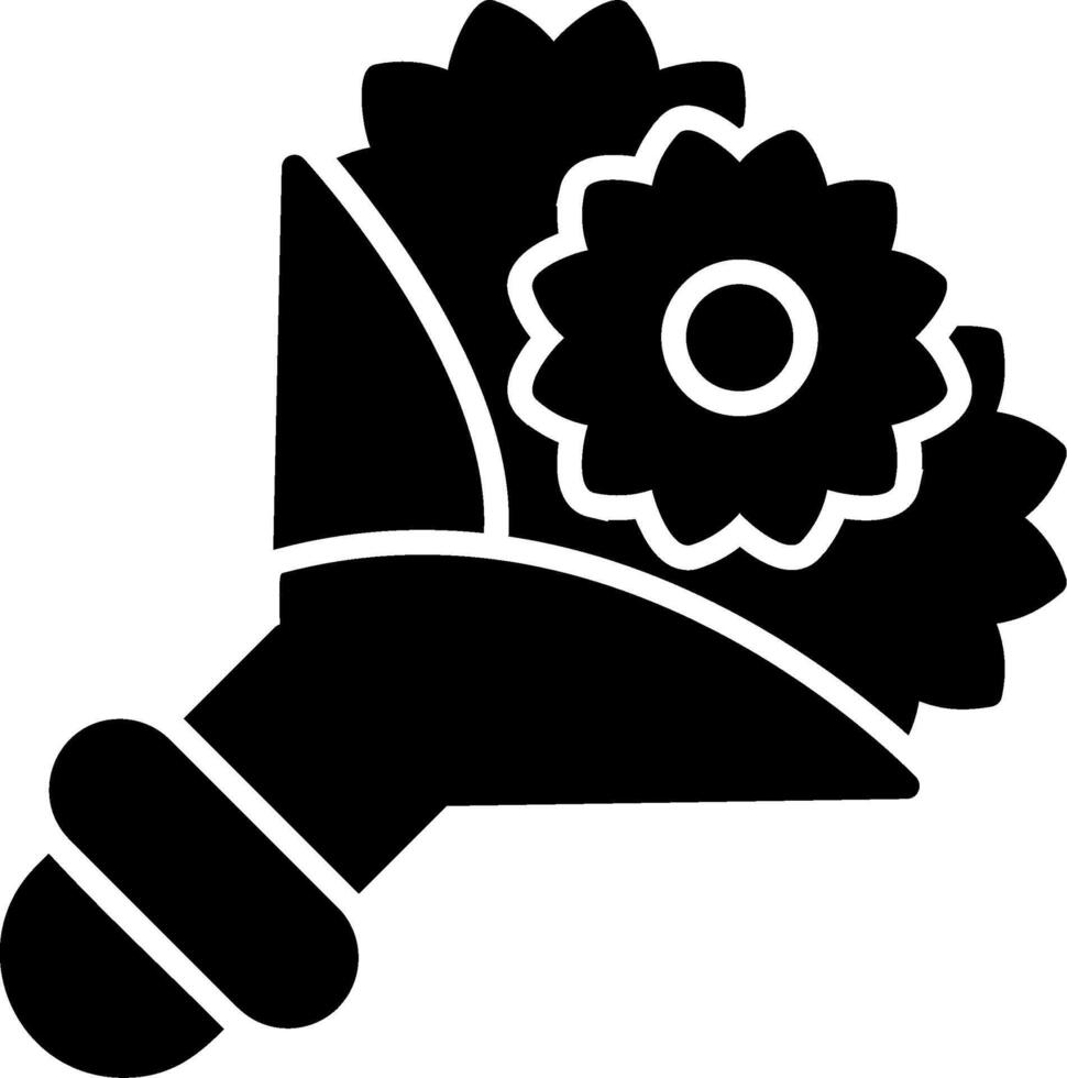 icono de glifo de ramo de flores vector