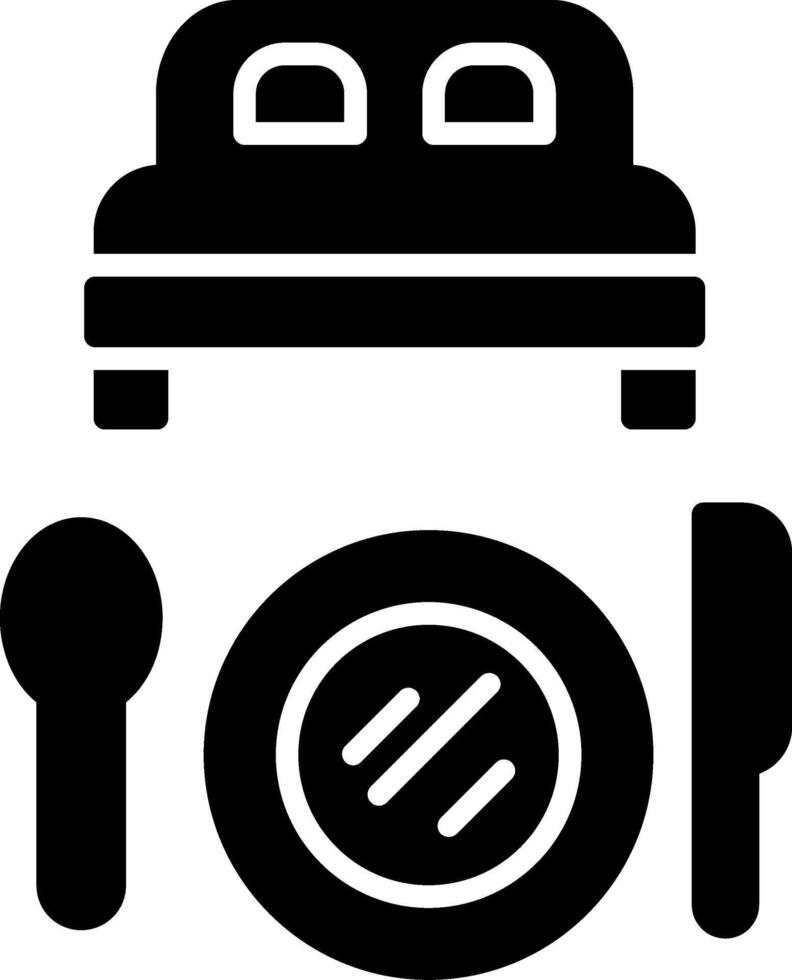 Bed And Breakfast Glyph Icon vector