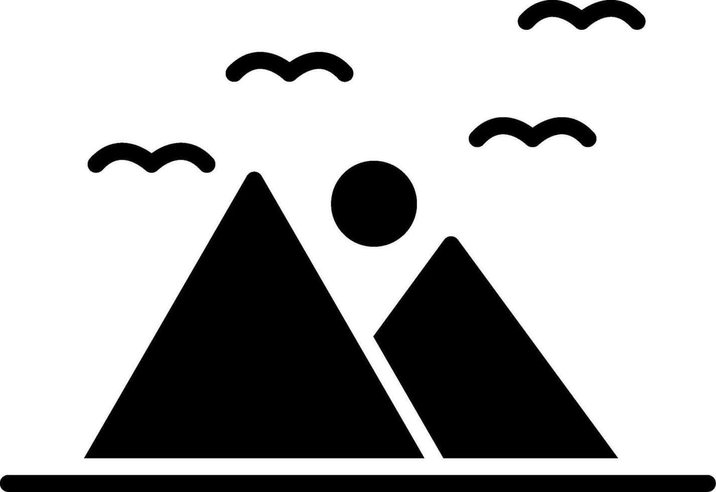 Mountains Glyph Icon vector