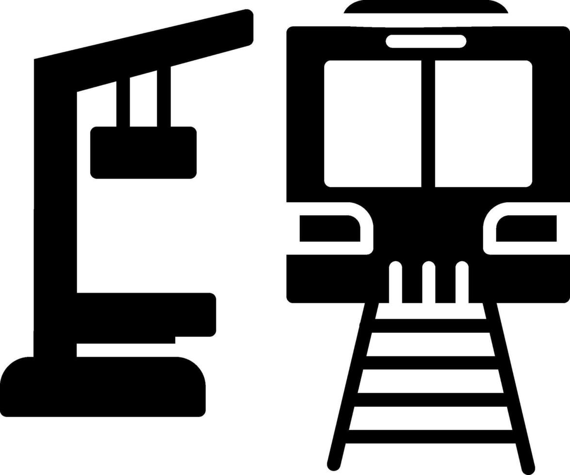 tren estación glifo icono vector