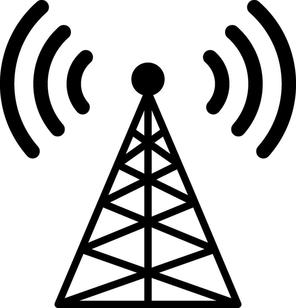 radio torre glifo icono vector